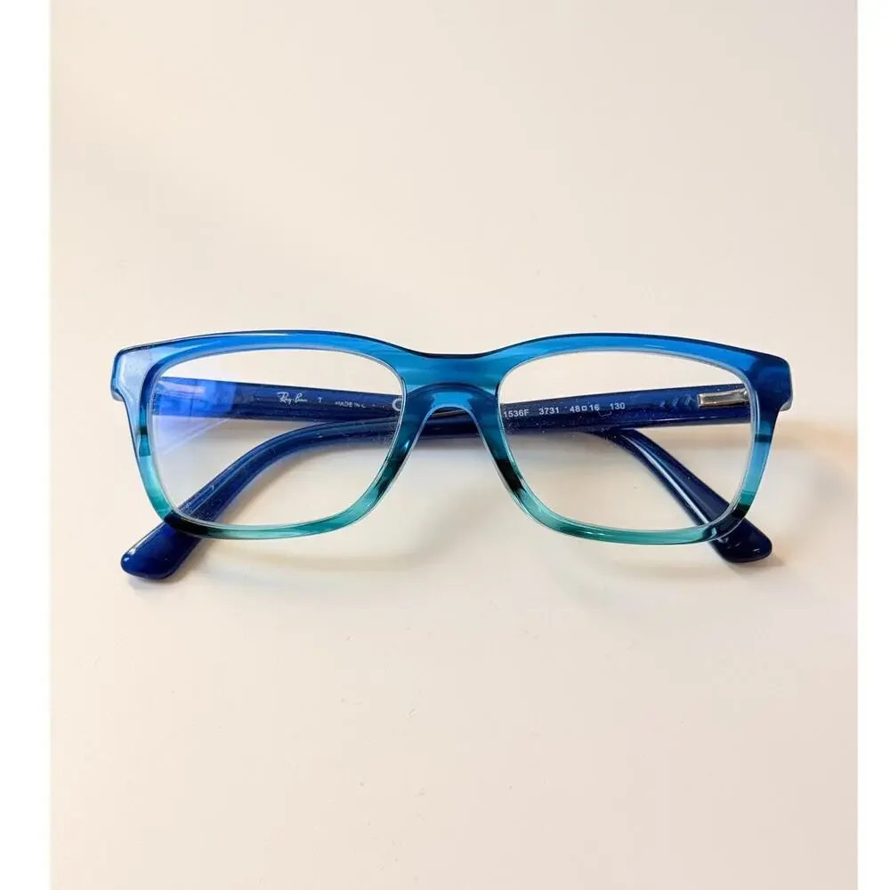 Ray-Ban Boy's Eyeglasses Kids RB 1536 Full Frame Square Blue Transparent